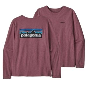 Patagonia XS Women's LS P-6 Logo Responsibili-Tee Evenin Mauve Shirt